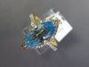 3.74CT DIAMOND & AAA BLUE TOPAZ 14K YELLOW GOLD MARQUISE & ROUND FRIENDSHIP RING