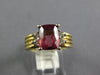 1.79CT DIAMOND & AAA PINK TOURMALINE 14K 2 TONE GOLD CUSHION CUT ENGAGEMENT RING