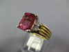 1.79CT DIAMOND & AAA PINK TOURMALINE 14K 2 TONE GOLD CUSHION CUT ENGAGEMENT RING