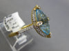 3.74CT DIAMOND & AAA BLUE TOPAZ 14K YELLOW GOLD MARQUISE & ROUND FRIENDSHIP RING