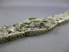 ANTIQUE WIDE & LONG 1.3CT OLD MINE DIAMOND & AAA SAPPHIRE PLATINUM GOLD BRACELET