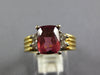 1.79CT DIAMOND & AAA PINK TOURMALINE 14K 2 TONE GOLD CUSHION CUT ENGAGEMENT RING