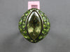 12.70CT AAA PERIDOT & GREEN AMETHYST 14KT BLACK GOLD MARQUISE & ROUND FUN RING