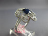 2.92CT DIAMOND & AAA SAPPHIRE 18KT WHITE GOLD 3D OVAL & ROUND FLOWER LOVE RING