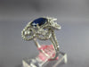 2.92CT DIAMOND & AAA SAPPHIRE 18KT WHITE GOLD 3D OVAL & ROUND FLOWER LOVE RING