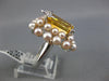 LARGE 6.03CT DIAMOND AAA CITRINE & SOUTH SEA PEARL 14K WHITE GOLD BUTTERFLY RING