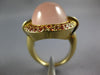 LARGE 32CT DIAMOND & AAA PINK QUARTZ & ORANGE SAPPHIRE 14K 2 TONE GOLD OVAL RING
