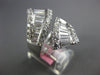 EXTRA LARGE 3CT DIAMOND 18KT WHITE GOLD 3D ROUND & BAGUETTE CRISS CROSS FUN RING