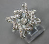 ESTATE WIDE .58CT DANCING DIAMOND 14KT WHITE GOLD 3D CLASSIC STAR FUN RING