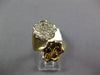LARGE 1.15CT WHITE & FANCY YELLOW DIAMOND 14K 2 TONE GOLD DOUBLE FLOWER FUN RING