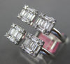 ESTATE .78CT DIAMOND 18KT WHITE GOLD 3D ROUND & BAGUETTE SQUARE TENSION FUN RING