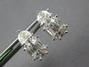 1.2CT DIAMOND 18K WHITE GOLD BAGUETTE ASSCHER & MOON STONE CLUSTER STUD EARRINGS