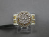 ESTATE LARGE 1.32CT DIAMOND 14KT YELLOW GOLD CLASSIC FLOWER MULTI ROW FUN RING