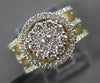 ESTATE LARGE 1.32CT DIAMOND 14KT YELLOW GOLD CLASSIC FLOWER MULTI ROW FUN RING
