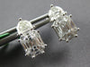 1.2CT DIAMOND 18K WHITE GOLD BAGUETTE ASSCHER & MOON STONE CLUSTER STUD EARRINGS