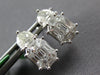 1.2CT DIAMOND 18K WHITE GOLD BAGUETTE ASSCHER & MOON STONE CLUSTER STUD EARRINGS