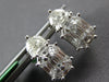 1.2CT DIAMOND 18K WHITE GOLD BAGUETTE ASSCHER & MOON STONE CLUSTER STUD EARRINGS