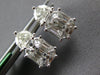 1.2CT DIAMOND 18K WHITE GOLD BAGUETTE ASSCHER & MOON STONE CLUSTER STUD EARRINGS