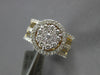 ESTATE LARGE 1.32CT DIAMOND 14KT YELLOW GOLD CLASSIC FLOWER MULTI ROW FUN RING