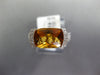 WIDE 3.92CT DIAMOND & AAA CITRINE 14K WHITE GOLD CUSHION & ROUND FRIENDSHIP RING