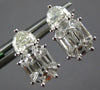 1.2CT DIAMOND 18K WHITE GOLD BAGUETTE ASSCHER & MOON STONE CLUSTER STUD EARRINGS