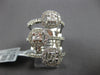 EXTRA LARGE 1.62CT DIAMOND 14KT WHITE GOLD ROUND & BAGUETTE MULTI ROW FUN RING