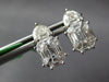 1.2CT DIAMOND 18K WHITE GOLD BAGUETTE ASSCHER & MOON STONE CLUSTER STUD EARRINGS