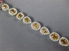 WIDE 8.79CT MULTI COLOR DIAMOND 18KT WHITE GOLD MULTI SHAPE HALO TENNIS BRACELET