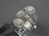 EXTRA LARGE 1.62CT DIAMOND 14KT WHITE GOLD ROUND & BAGUETTE MULTI ROW FUN RING