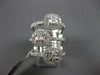 EXTRA LARGE 1.62CT DIAMOND 14KT WHITE GOLD ROUND & BAGUETTE MULTI ROW FUN RING