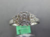 .97CT DIAMOND 18KT WHITE GOLD BAGUETTE & MOON CUT 3 STONE LOOK ENGAGEMENT RING