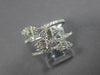 ESTATE WIDE 1.25CT DIAMOND 14KT WHITE GOLD ROUND & BAGUETTE MULTI LEAF FUN RING