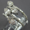 ESTATE WIDE 1.25CT DIAMOND 14KT WHITE GOLD ROUND & BAGUETTE MULTI LEAF FUN RING