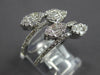 ESTATE WIDE 1.25CT DIAMOND 14KT WHITE GOLD ROUND & BAGUETTE MULTI LEAF FUN RING