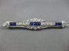 ANTIQUE LARGE 2.70CT OLD MINE DIAMOND & AAA SAPPHIRE 14KT WHITE GOLD BROOCH PIN