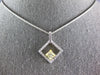 1.02CT WHITE & FANCY YELLOW DIAMOND 18KT 2 TONE GOLD 3D SQUARE FLOATING PENDANT