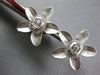 ESTATE LARGE .48CT DIAMOND 18K 2 TONE GOLD ROUND & BAGUETTE FLOWER STUD EARRINGS