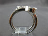 ESTATE WIDE 1.25CT DIAMOND 14KT WHITE GOLD ROUND & BAGUETTE MULTI LEAF FUN RING