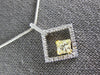 1.02CT WHITE & FANCY YELLOW DIAMOND 18KT 2 TONE GOLD 3D SQUARE FLOATING PENDANT
