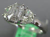 .97CT DIAMOND 18KT WHITE GOLD BAGUETTE & MOON CUT 3 STONE LOOK ENGAGEMENT RING