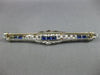 ANTIQUE LARGE 2.70CT OLD MINE DIAMOND & AAA SAPPHIRE 14KT WHITE GOLD BROOCH PIN
