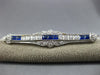 ANTIQUE LARGE 2.70CT OLD MINE DIAMOND & AAA SAPPHIRE 14KT WHITE GOLD BROOCH PIN