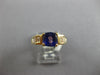 2.95CT DIAMOND & TANZANITE 14K YELLOW GOLD 3D CUSHION & BAGUETTE ENGAGEMENT RING
