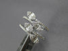 ESTATE WIDE 1.25CT DIAMOND 14KT WHITE GOLD ROUND & BAGUETTE MULTI LEAF FUN RING