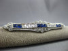 ANTIQUE LARGE 2.70CT OLD MINE DIAMOND & AAA SAPPHIRE 14KT WHITE GOLD BROOCH PIN