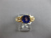 2.95CT DIAMOND & TANZANITE 14K YELLOW GOLD 3D CUSHION & BAGUETTE ENGAGEMENT RING