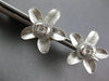 ESTATE LARGE .48CT DIAMOND 18K 2 TONE GOLD ROUND & BAGUETTE FLOWER STUD EARRINGS