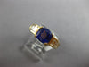 2.95CT DIAMOND & TANZANITE 14K YELLOW GOLD 3D CUSHION & BAGUETTE ENGAGEMENT RING