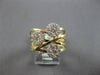 ESTATE WIDE .97CT DIAMOND 14KT YELLOW GOLD CLASSIC CLUSTER CRISS CROSS LOVE RING