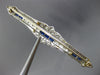 ANTIQUE LARGE 2.70CT OLD MINE DIAMOND & AAA SAPPHIRE 14KT WHITE GOLD BROOCH PIN